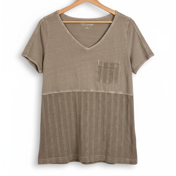 Soft Surroundings Womens S Coastal Grandma Boho Minimalist Mixed Media Tunic Top - Picture 1 of 11